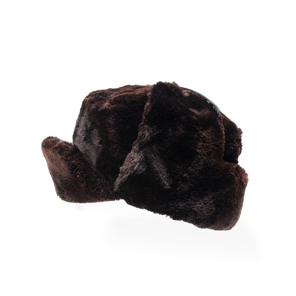 HARRICANA Par Mariouche Upcycled Sheared Beaver Vintage Chapka Hat Brown/Purple - Picture 3 of 8